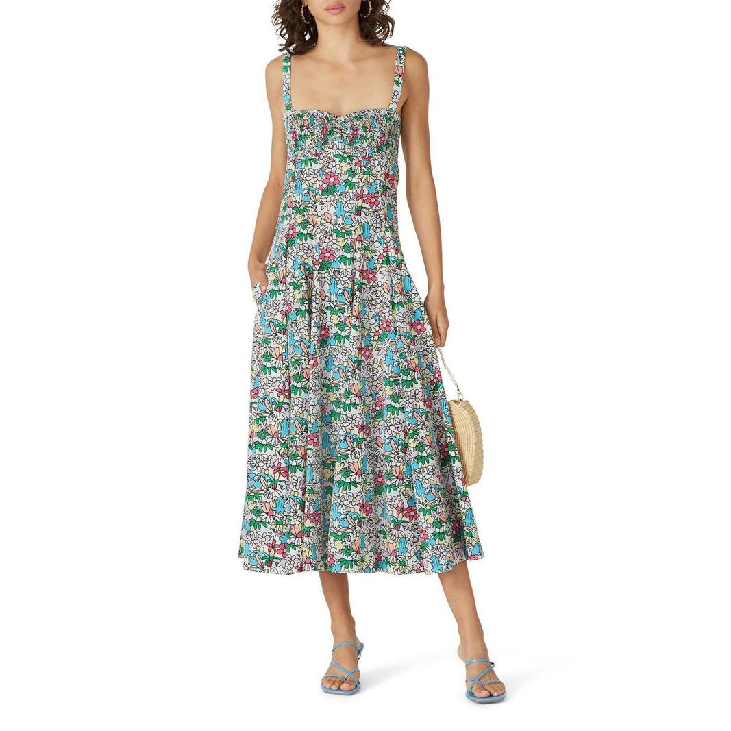 S/W/F Multicolored Floral Printed Lush Dress Size M With Small Holes